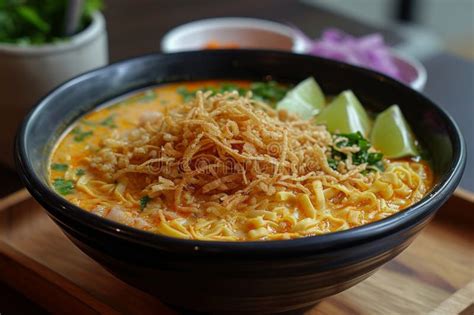  Khao Soi: Un plat crémeux à base de curry aux saveurs épicées et acidulées qui envoûte les palais!